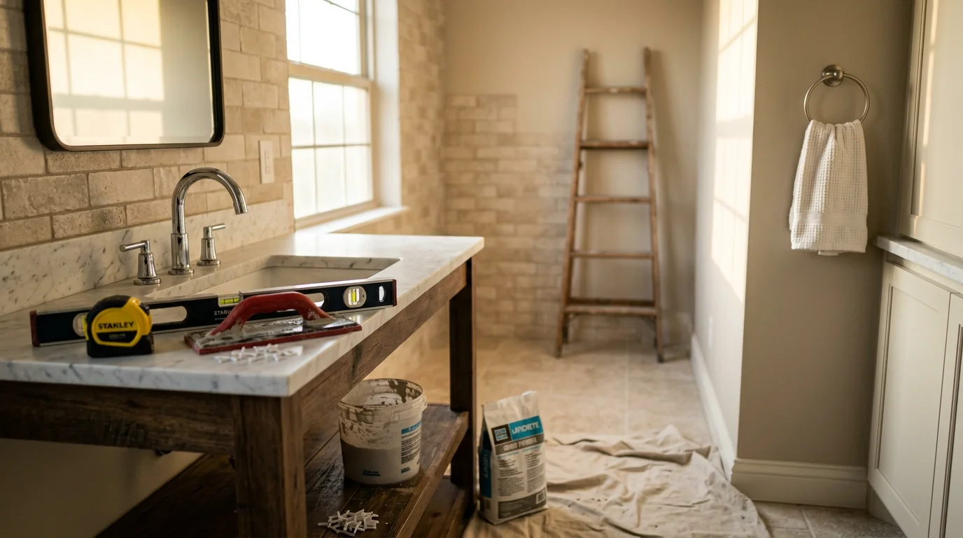 Modern kitchen with new cabinets and countertops in Dallas home